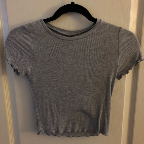 Grey lettuce hemmed T-shirt - Picture 1 of 5